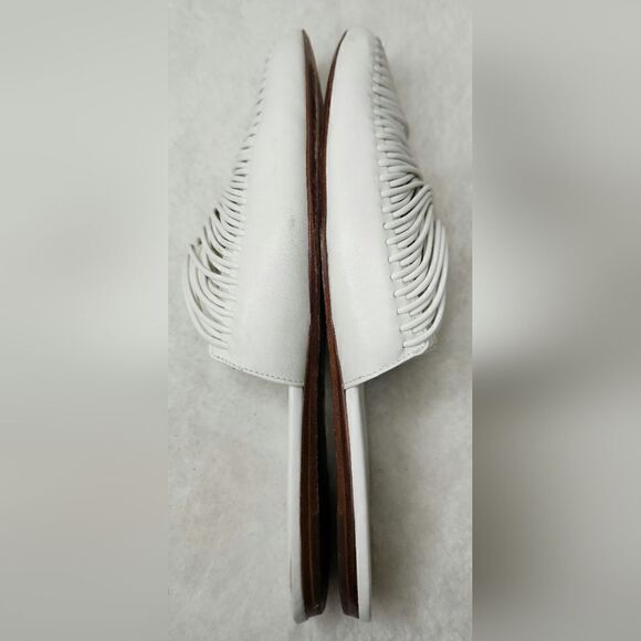 TORY BURCH White Sienna Pointed Toe Slip On Slide Flats size 8M - Picture 11 of 12